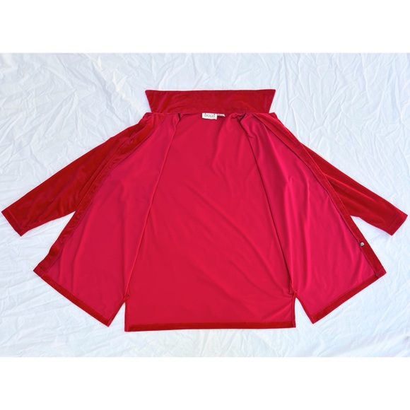 Vintage 90s Epogee Bright Velour Collared Button-Front Tunic Top - Picture 4 of 11